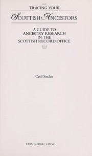 Sinclair, Cecil. Tracing your Scottish ancestors :