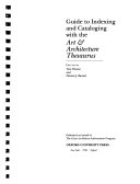 Guide to indexing and cataloging with the Art & architecture thesaurus / edited by Toni Petersen and Patricia J. Barnett.