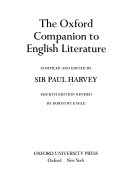 Harvey, Paul, Sir, 1869-1948.  The Oxford companion to English literature /
