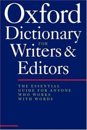 The Oxford dictionary for writers and editors / edited and compiled by R.M. Ritter.