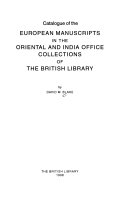 Blake, David M. Catalogue of the European manuscripts in the Oriental and India Office collections of The British Library /