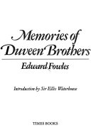 Memories of Duveen Brothers / Edward Fowles ; introd. by Sir Ellis Waterhouse.