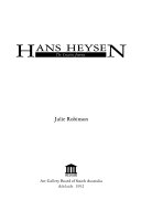 Robinson, Julie, 1963- Hans Heysen :