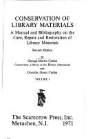 Cunha, George Daniel Martin. Conservation of library materials;