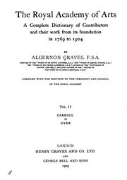 Graves, Algernon. The Royal Academy of Arts;