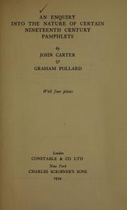 An enquiry into the nature of certain nineteenth century pamphlets, by John Carter & Graham Pollard. With four plates.