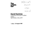 David Hockney looking at pictures in a book at the National Gallery 1 July-31 August 1981.