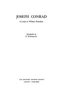 Joseph Conrad : a letter to William Nicholson / introduction by G. Krishnamurti.