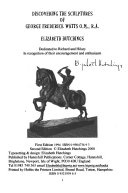 Hutchings, Elizabeth. Discovering the sculptures of George Frederick Watts /