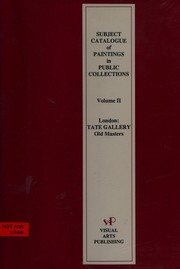  Subject catalogue of paintings in public collections.