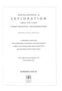 Encyclopedia of exploration, 1850 to 1940 : continental exploration / Raymond John Howgego.