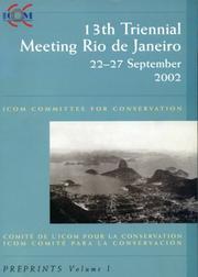 ICOM Committee for Conservation. Meeting (13th : 2002 : Rio de Janiero, Brazil) 13th triennial meeting, Rio de Janiero, 22-27 September 2002 :
