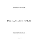 Finlay, Ian Hamilton. Ian Hamilton Finlay :