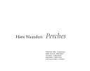 Waanders, Hans. Perches /